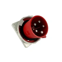 QIXING QX3658 CEE Form 5 Pin 63A Panel Mount Inlet IEC 60309 IP67