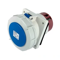 QIXING QX3575 Panel Mount Angle Socket 3 Pin 125A IEC 60309 IP67