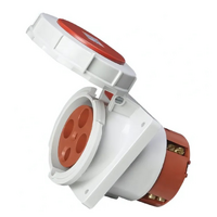 CEE FORM QX212 4 Pin 125 Amp Socket Panel Mount Angle