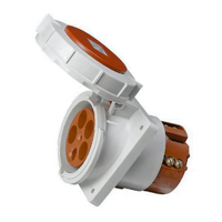 CEE FORM QX216 5 Pin 125 Amp Socket Panel Mount Angle