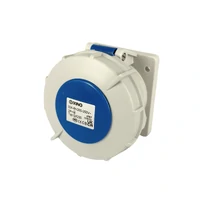 QIXING QX230 Panel Mount Straight Socket 3 Pin 32A IEC 60309 IP67