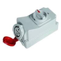 CEE FORM 4 Pin 063 Amp Interlock Switched Socket IP67 QX5110