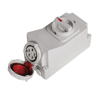 CEE FORM 5 Pin 016 Amp Surface Mount Fixed Interlock Switched Socket IP67 QX5603