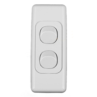 Clipsal 2032A 2 Gang Architrave Light Switch 2000 Series