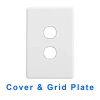 Clipsal 2032VH-WE Grid Plate & Cover | Series 2000 2 Gang, No Mech