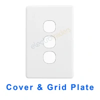 Clipsal 2033VH-WE Grid Plate & Cover | Series 2000 3 Gang, No Mech