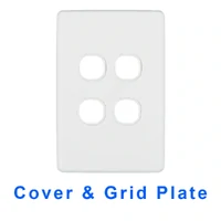 Clipsal 2034VH-WE Grid Plate & Cover | Series 2000 4 Gang, No Mech