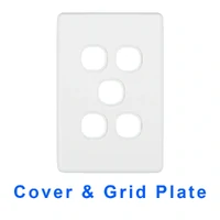 Clipsal 2035VH-WE Grid Plate & Cover | Series 2000 5 Gang, No Mech