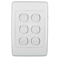 Clipsal 2036VA 6 Gang Light Switch 2000 Series