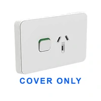 Clipsal Iconic 3015C-CY COVER ONLY | Single Power Point Cover, Clip-On, Cool Grey