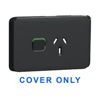 Clipsal Iconic 3015C-XB COVER ONLY | Single Power Point Cover, Clip-On, Extra Black
