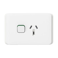 Clipsal Iconic | Single Switch Socket Outlet | Horizontal Mount, 250V, 10A | Vivid White