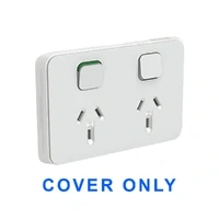Clipsal Iconic 3025C-CY COVER ONLY | Double Power Point Cover, Clip-On, Cool Grey