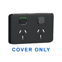 Clipsal Iconic 3025C-XB COVER ONLY | Double Power Point Cover, Clip-On, Extra Black