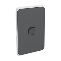 Clipsal Iconic | Switch Plate Skin | 1 Gang, Horizontal/Vertical Mount, Clip-On | Anthracite