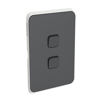 Clipsal Iconic | Switch Plate Skin | 2 Gang, Horizontal/Vertical Mount, Clip-On | Anthracite