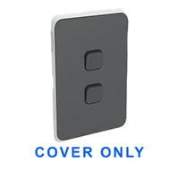 Clipsal Iconic 3042C-AN COVER ONLY | 2 Gang Switch Plate Cover, Clip-On, Anthracite