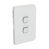 Clipsal Iconic | Switch Plate Skin | 2 Gang, Horizontal/Vertical Mount, Clip-On | Cool Grey