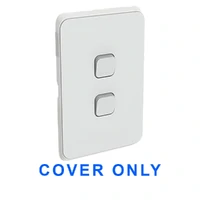 Clipsal Iconic 3042C-CY COVER ONLY | 2 Gang Switch Plate Cover, Clip-On, Cool Grey