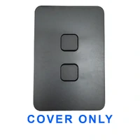 Clipsal Iconic 3042C-XB COVER ONLY | 2 Gang Switch Plate Cover, Clip-On, Extra Black