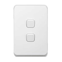 Clipsal Iconic | Switch Plate Skin | 2 Gang, Horizontal/Vertical Mount, Clip-On | Extra White