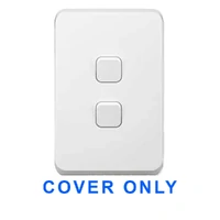 Clipsal Iconic 3042C-XW COVER ONLY | 2 Gang Switch Plate Cover, Clip-On, Extra White