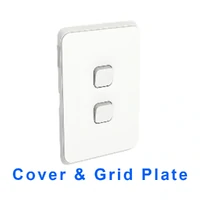 Clipsal Iconic 3042VH-VW Gridplate & Cover | 2 Gang, No Mech