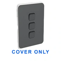 Clipsal Iconic 3043C-AN COVER ONLY | 3 Gang Switch Plate Cover, Clip-On, Anthracite