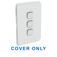 Clipsal Iconic 3043C-CY COVER ONLY | 3 Gang Switch Plate Cover, Clip-On, Cool Grey