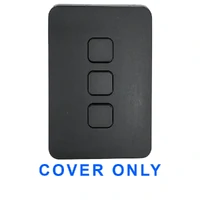 Clipsal Iconic 3043C-XB COVER ONLY | 3 Gang Switch Plate Cover, Clip-On, Extra Black