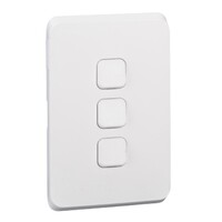 Clipsal Iconic | Switch Plate Skin | 3 Gang, Horizontal/Vertical Mount | Extra White