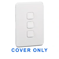 Clipsal Iconic 3043C-XW COVER ONLY | 3 Gang Switch Plate Cover, Clip-On, Extra White