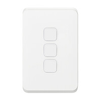 Clipsal Iconic | Gridplate and Skin | 3 Gang, Vertical/Horizontal | Vivid White