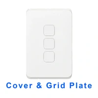 Clipsal Iconic 3043VH-VW Gridplate & Cover | 3 Gang, No Mech