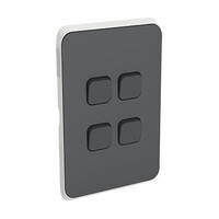 Clipsal Iconic | Switch Plate Skin | 4 Gang, Horizontal/Vertical Mount | Anthracite