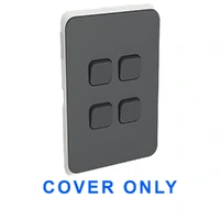 Clipsal Iconic 3044C-AN COVER ONLY | 4 Gang Switch Plate Cover, Clip-On, Anthracite