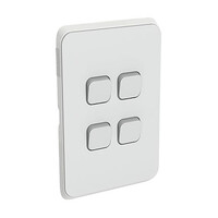 Clipsal Iconic | Switch Plate Skin | 4 Gang, Horizontal/Vertical Mount | Cool Grey