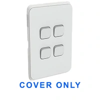 Clipsal Iconic 3044C-CY COVER ONLY | 4 Gang Switch Plate Cover, Clip-On, Cool Grey