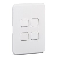 Clipsal Iconic | Switch Plate Skin | 4 Gang, Horizontal/Vertical Mount | Extra White