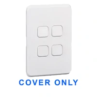 Clipsal Iconic 3044C-XW COVER ONLY | 4 Gang Switch Plate Cover, Clip-On, Extra White