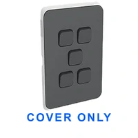 Clipsal Iconic 3045C-AN COVER ONLY | 5 Gang Switch Plate Cover, Clip-On, Anthracite