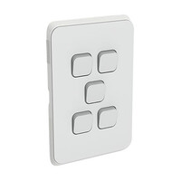 Clipsal Iconic | Switch Plate Skin | 5 Gang, Horizontal/Vertical Mount | Cool Grey