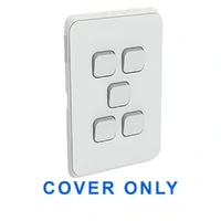 Clipsal Iconic 3045C-CY COVER ONLY | 5 Gang Switch Plate Cover, Clip-On, Cool Grey