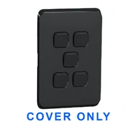 Clipsal Iconic 3045C-XB COVER ONLY | 5 Gang Switch Plate Cover, Clip-On, Extra Black