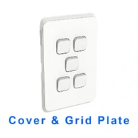 Clipsal Iconic 3045VH-VW Gridplate & Cover | 5 Gang, No Mech