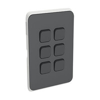 Clipsal Iconic | Switch Plate Skin | 6 Gang, Horizontal/Vertical Mount | Anthracite