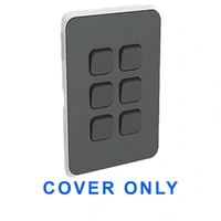 Clipsal Iconic 3046C-AN COVER ONLY | 6 Gang Switch Plate Cover, Clip-On, Anthracite