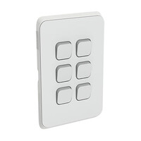 Clipsal Iconic | Switch Plate Skin | 6 Gang, Horizontal/Vertical Mount | Cool Grey