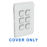 Clipsal Iconic 3046C-CY COVER ONLY | 6 Gang Switch Plate Cover, Clip-On, Cool Grey