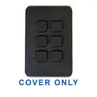 Clipsal Iconic 3046C-XB COVER ONLY | 6 Gang Switch Plate Cover, Clip-On, Extra Black